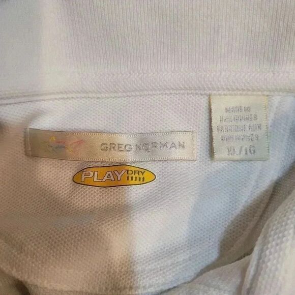 𝅺Greg Norman Men's White Short Sleeve Polo Shirt - Picture 6 of 9